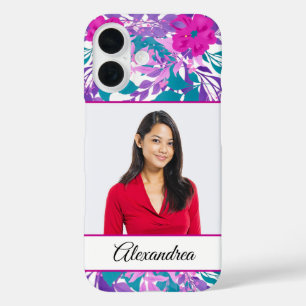 Custom Photo Tropical Floral Flowers Personalize   iPhone 16 Case