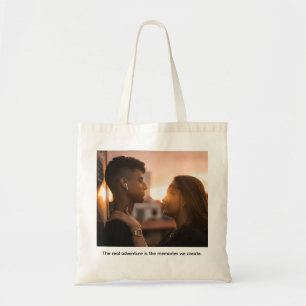 Custom Photo Typewriter Caption Personalized  Tote Bag
