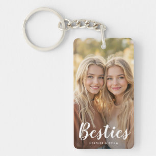Custom Photo Typography Bestie Keychain