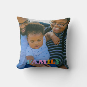 custom photo typography modern pretty Throw Pillow