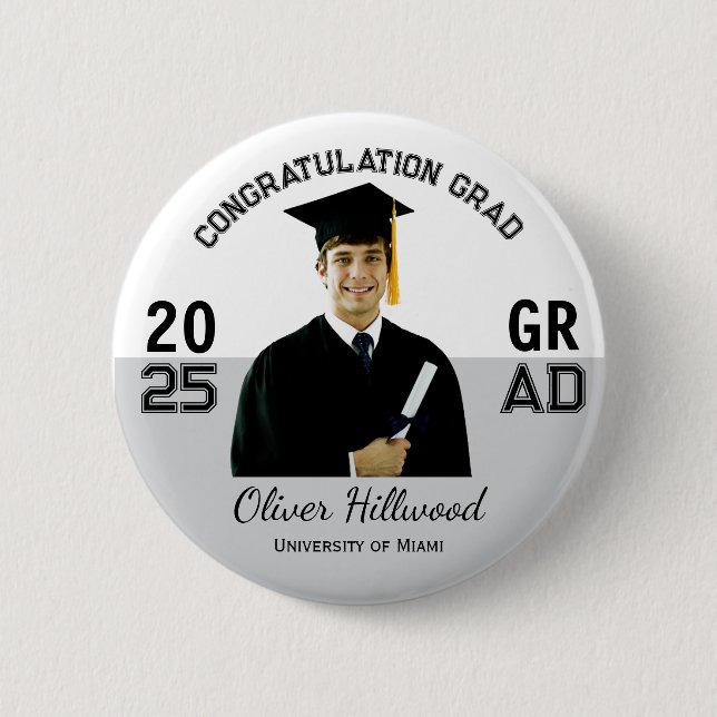 Custom photo Uni grad gift 2 Inch Round Button (Front)