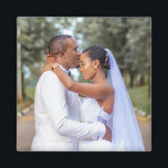 Custom photo unique modern wedding magnet<br><div class="desc">Custom photo is a great family gift. Create your own personalized magnet or keychain with your custom family photo. Add your favourite family photo and create a beautiful keepsake. Click Customize It to add text,  customize fonts and colours. The perfect gift for family,  friends,  parents and newlyweds!</div>