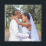 Custom photo unique modern wedding magnet<br><div class="desc">Custom photo is a great family gift. Create your own personalized magnet or keychain with your custom family photo. Add your favourite family photo and create a beautiful keepsake. Click Customize It to add text,  customize fonts and colours. The perfect gift for family,  friends,  parents and newlyweds!</div>