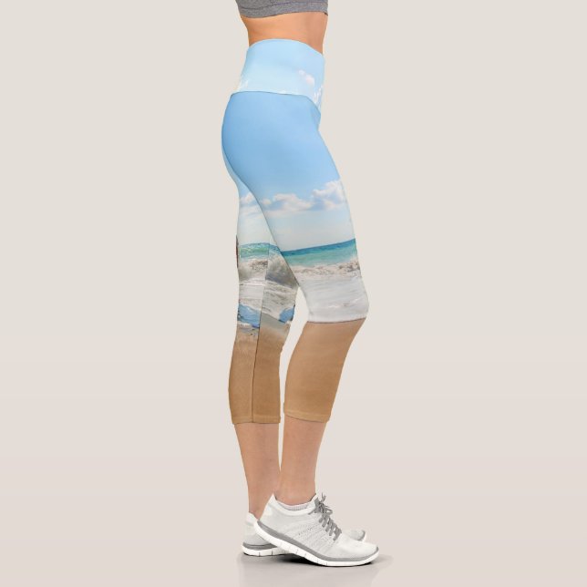 Custom Photo - Unique Your Own Design Personalized Capri Leggings (Right)