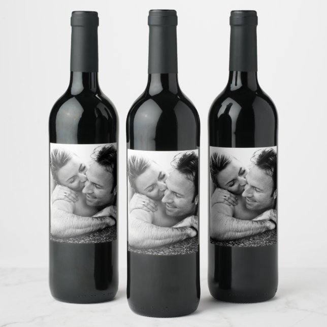 Custom Photo Upload Design Your Own Couple Picture Wine Label (Bottles)
