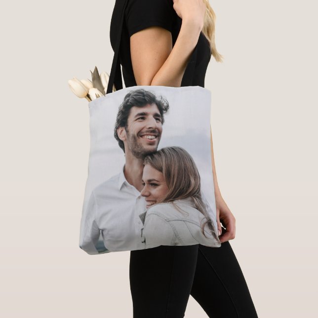 Custom Photo Upload Design Your Own Double Sided Tote Bag (Close Up)
