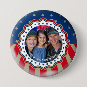 Custom Photo USA Military - Veteran & Memorial Day 3 Inch Round Button