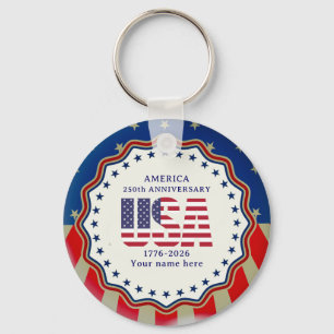 Custom Photo USA Military - Veteran & Memorial Day Keychain