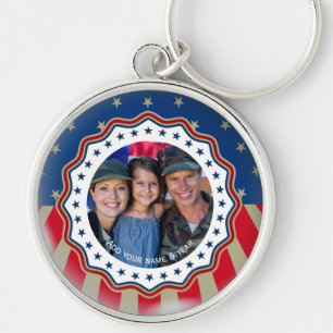 Custom Photo USA Military - Veteran & Memorial Day Keychain
