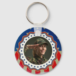 Custom Photo USA Military - Veteran & Memorial Day Keychain