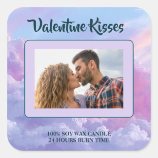 Custom Photo Valentine Candle Label Romantic Gift