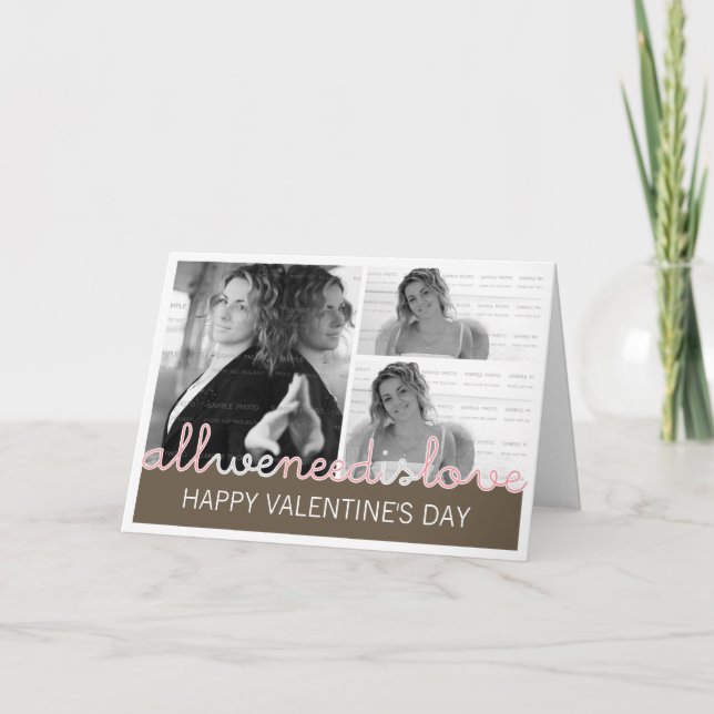 Custom Photo Valentines Greeting Card | Collage (Front)