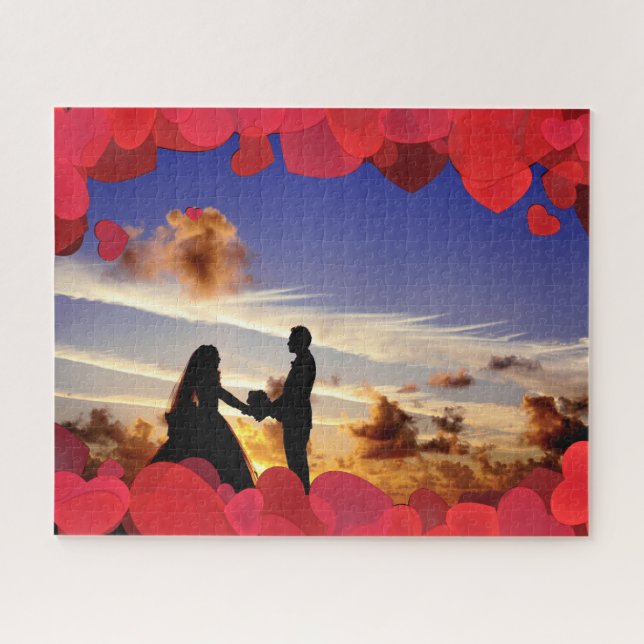 Custom Photo Valentine's Jigsaw Puzzle (Horizontal)