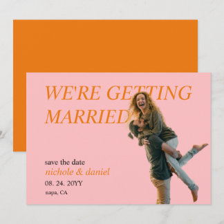 Custom Photo Vibrant Chic Wedding Save the Date Invitation