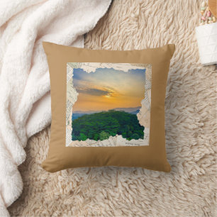 Custom Photo Vintage Newspaper Frame  Throw Pillow
