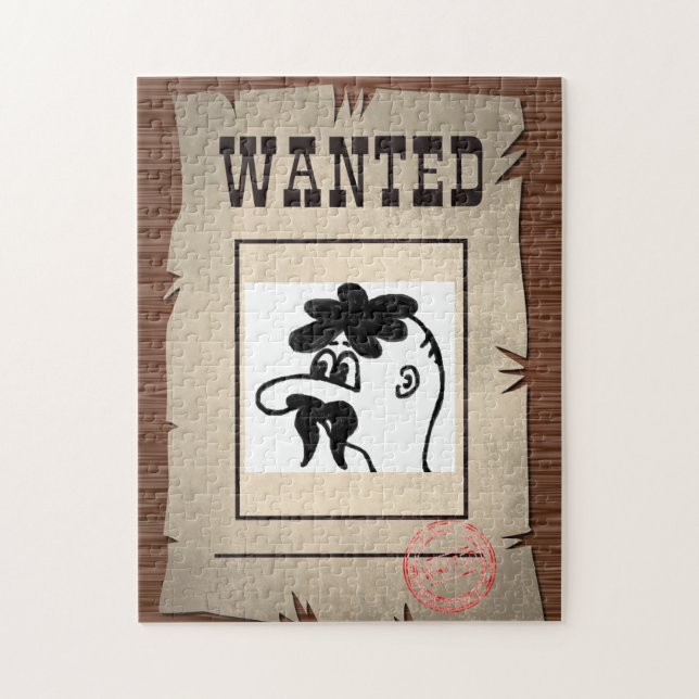 Custom Photo Wanted Jigsaw Puzzle Funny Gift (Vertical)