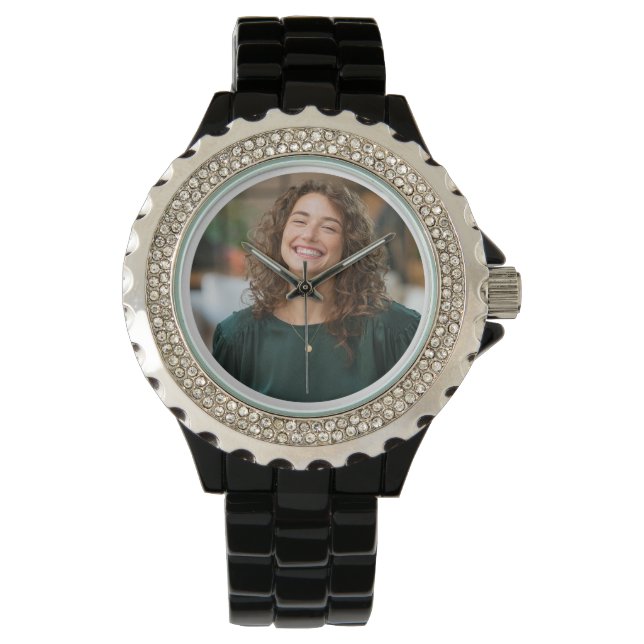 custom photo watch for her personalized glam photo (Front)