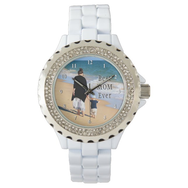 Custom Photo Watch Gift Your Photos Best Mom Ever (Front)