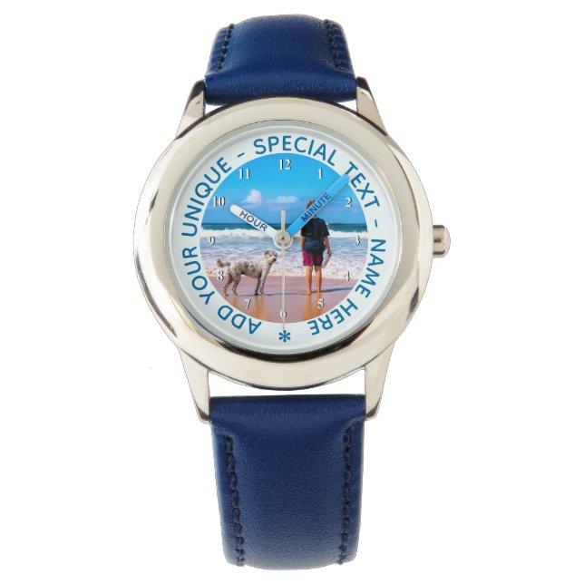 Custom Photo Watch with Your Photos and Text (Front)