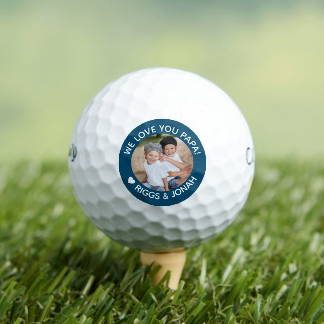 Custom Photo We Love You Papa Father's Day Golf Balls (Insitu Tee)