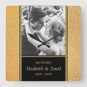 Custom Photo Wedding Anniversary Square Wall Clock