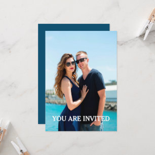 Custom Photo Wedding Invitation with Modern Text