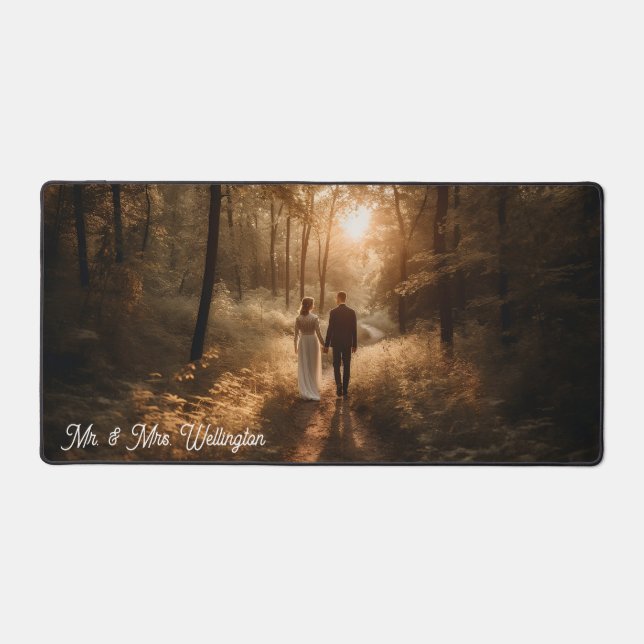 Custom Photo Wedding Keepsake Gift Desk Mat (Front)