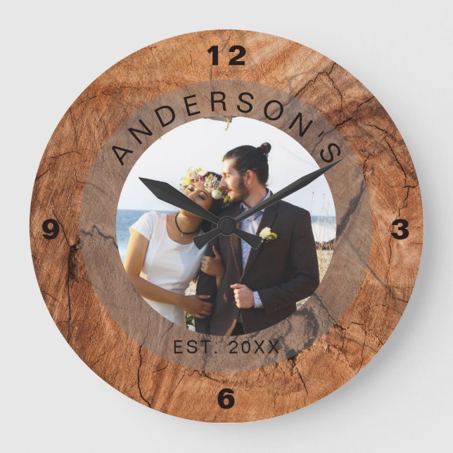Custom Photo Wedding Large Clock (Front)