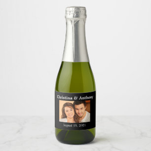 Custom Photo Wedding Mini Sparkling Wine Favour La Label