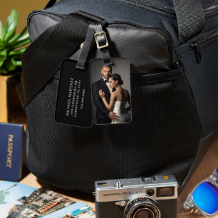 Custom Photo Wedding Portrait Honeymoon Luggage Tag