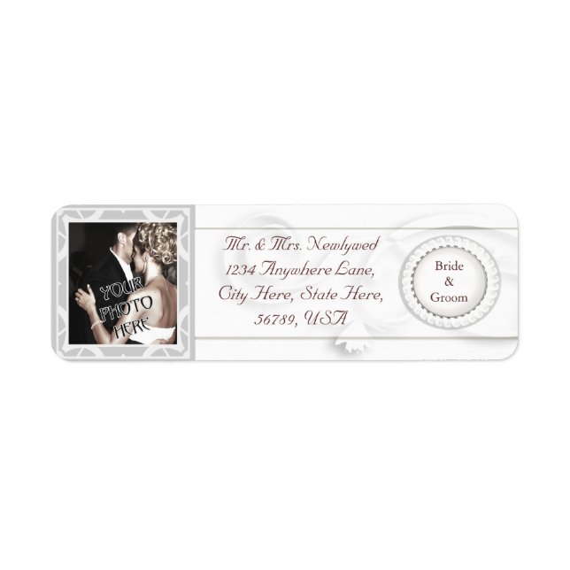 Custom  Photo Wedding Return Address Labels (Front)