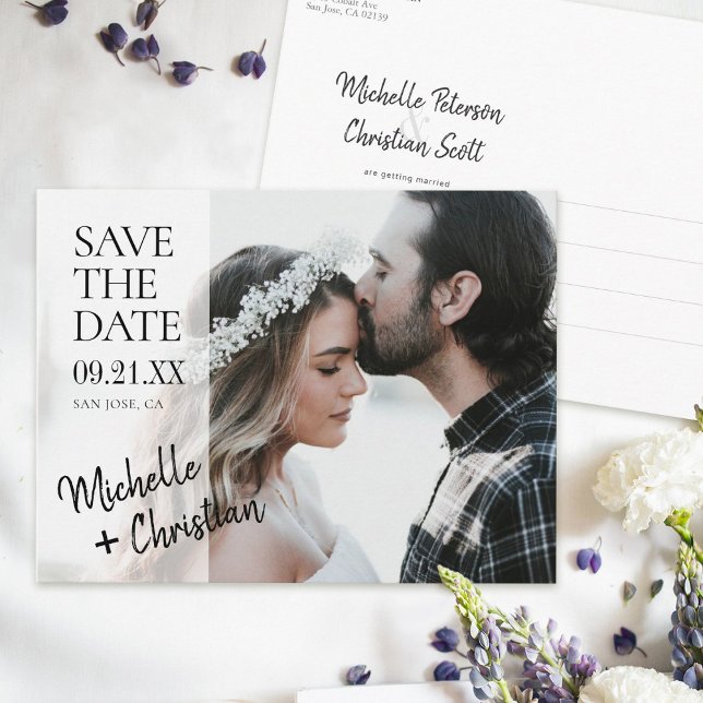 Custom Photo Wedding Save the Date Announcement Postcard (Creator Uploaded)