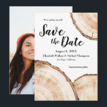 Custom Photo Wedding Save the Date Rustic Wood<br><div class="desc">Announce your rustic wedding in style with our Custom Photo Wedding Save the Date Rustic Wood cards. These flat cards beautifully incorporate a wood grain element, setting the perfect tone for your rustic-themed wedding. The back of the card features a lovely photo of you and your fiancé, allowing your guests...</div>