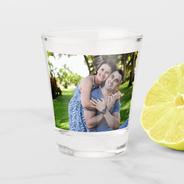 CUSTOM PHOTO WEDDING SHOT GLASSES, SHOT GLASS (Front)