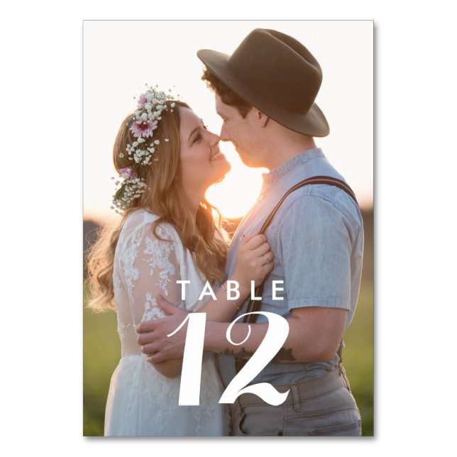 Custom Photo Wedding Table Cards (Front)