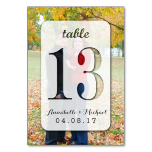 Custom Photo Wedding Table Number Card 13