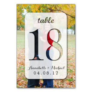 Custom Photo Wedding Table Number Card 18