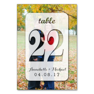 Custom Photo Wedding Table Number Card 22