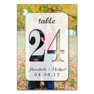 Custom Photo Wedding Table Number Card 24
