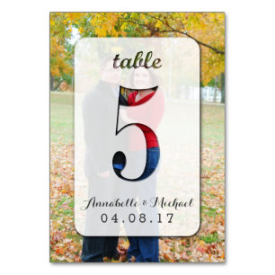 Custom Photo Wedding Table Number Card 5