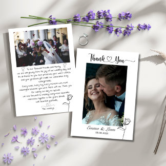 Custom Photo Wedding Thank You Card – Personalized