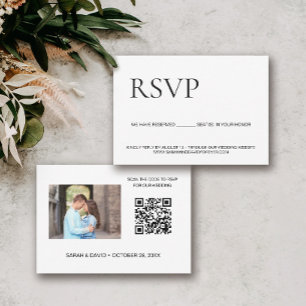 Custom Photo Wedding website QR code SEAT reserved RSVP Card
