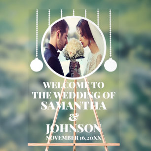 Custom Photo Wedding Welcome Acrylic Sign