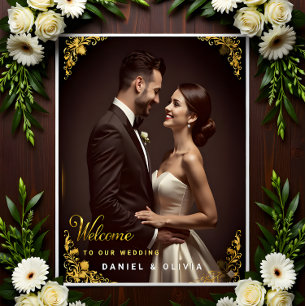 Custom Photo Wedding Welcome  Acrylic Sign