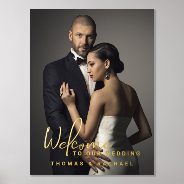 Custom Photo Wedding Welcome Foil Prints (Front)