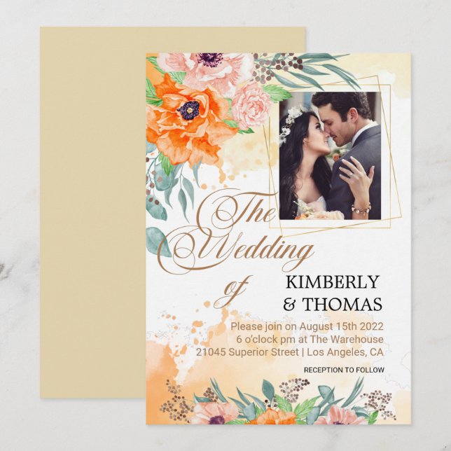 Custom Photo Welcome Wedding Invitations (Front/Back)