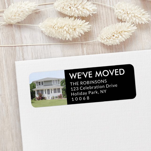 Custom Photo We've Moved Black New Return Address (Creator Uploaded)