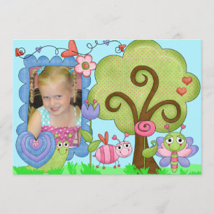 Custom Photo Whimsical Bug Birthday Invitation
