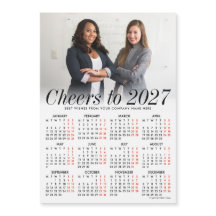 Custom Photo White Calendar 2027 Magnetic Card