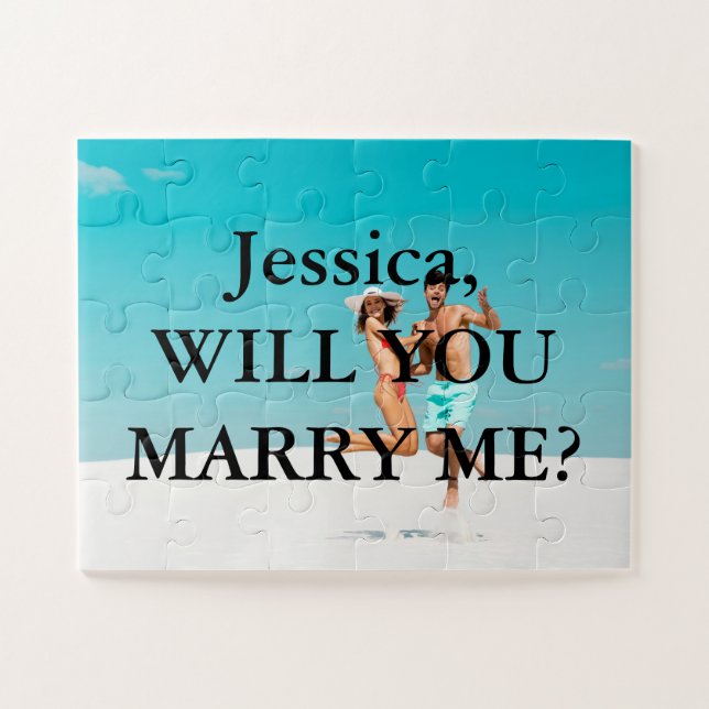 Custom Photo Will You Marry Me Marriage Proposal Jigsaw Puzzle (Horizontal)